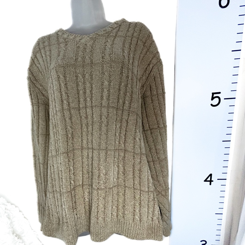 Roundtree & Yorke‎ Beige Chunky Ribbed Sweater XL Men's Cable Knit